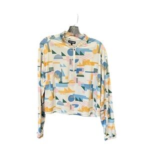 BAD BIRDIE 1988 Collection Women’s L UV 1/4-Zip Long Sleeve Geo Golf Top Peru
